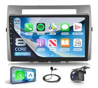 Rimoody 6G+128G 8 Core Android Radio Coche para Toyota Corolla Verso 2004-2009, 9" Pantalla Radio Carplay Android Auto Inalámbrico FM/RDS/EQ/DSP WiFi GPS Bluetooth Panorámico de 360° Cámara Trasera