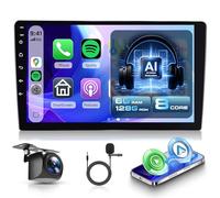 Rimoody 6G+128G 8 Core Android Radio de Coche 2 DIN, 9" Pantalla Inalámbrico Carplay Android Auto Micrófono IA con Cancelación de Ruido Mirror Link Bluetooth FM/RDS/EQ/DSP WiFi GPS Cámara Trasera