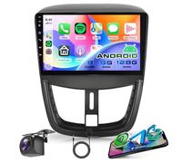 Rimoody 8 Core 6G+128G Android Radio Coche para Peugeot 207 2006-2015 Inalámbrico Carplay Android Auto GPS WiFi 360° Panorámica, 9 Pulgadas Pantalla Táctil Bluetooth FM/RDS/DSP EQ/SWC Cámara Trasera