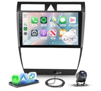Rimoody Autoradio para Audi A6/C5/S6/RS6 1997-2006 Carplay Inalámbrico, 9 Pulgadas Touchscreen IPS, Android Auto, Mirror Link, Bluetooth, FM/RDS, DSP, Controles al Volante Cámara Trasera