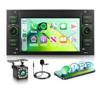 Rimoody Autoradio per Ford Focus C-MAX S-MAX Kuga Fiesta Transit Fusion Mondeo Galaxy Connect Wireless Carplay Android Auto Bluetooth FM/Am/RDS, 7 Pollici Touchscreen Radio, EQ/USB/SWC Cámara Trasera