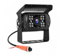 Rimoody Camara Marcha Atrás de Coche 18IR Visión Nocturna sin Línea de Guía sin Cambio de Color, Impermeable, 4 Pines, Conector de Aviación, Cámara de Visión Trasera para Bus/RV/Camión/Remolque 9V-36V