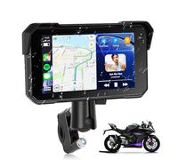 Rimoody Carpuride Estéreo para Coche, Carplay inalámbrico portátil y Android Auto Radio Coche para Motocicleta, 5" Pantalla Táctil, IP68 Impermeable Bluetooth Detección de Presión de Neumáticos 12 V