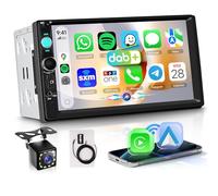 Rimoody Dab+/Dab Radio de Coche 2 DIN con Inalámbrico Carplay Android Auto You-Tube Bluetooth Mirror Link, 7 Pulgadas Touchscreen Radio Coche FM Radio EQ/USB/TF/AUX Control del Volante Cámara Trasera