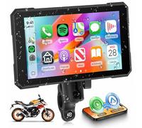 Rimoody Inalámbrico Carplay Pantalla Motocicleta Android Auto, 5 Pulgadas Pantalla Táctil CarPlay Radio Portatile para Moto Wireless Car Play Display para Motorbike con Bluetooth/Navi/IP68 Impermeable