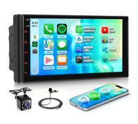 Rimoody Inalámbrico Carplay Radio de Coche 2 DIN con Android Auto You-Tube Vi-Link Bluetooth FM/RDS DSP EQ, 7 Pulgadas Pantalla Táctil Radio con Mirror Link USB/EQ Control del Volante Cámara Trasera