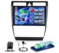 Rimoody Radio Coche para Audi A6 C5 1997-2004 S6 1999-2004 RS6 2002-2006 Inalámbrico Carplay Android Auto You-Tube Vi-Link Bluetooth FM/RDS DSP EQ, 9 Pulgadas Pantalla Táctil Radio SWC Cámara Trasera