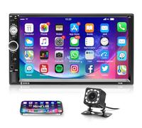 Rimoody Radio de Coche 2 DIN con Bluetooth Freisprecheinrichtung iOS/Android Mirror Link 7 Pulgadas Radio Coche con Bluetooth FM Radio USB/AUX/TF Controles del Volante Cámara Trasera