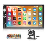 Rimoody Radio de Coche 2 Din con Bluetooth Freisprecheinrichtung IOS/Android Mirror Link 7 Pulgadas Radio Coche con Bluetooth FM Radio USB/AUX/TF Controles del Volante Cámara Trasera Controles remotos