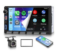 Rimoody Radio de Coche 2 DIN con Inalámbrico Carplay You-Tube Android Auto, 7 Pulgadas Pantalla Táctil Radio Coche iOS/Android Mirror Link Bluetooth FM Radio USB/EQ Control del Volante Cámara Trasera