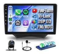 Rimoody Radio de Coche para Ford Ka 2008-2014 Inalámbrico Carplay Android Auto You-Tube Vi-Link Bluetooth FM/RDS DSP EQ, 9 Pulgadas Pantalla Táctil Radio con Mirror Link USB/AUX/MIC SWC Cámara Trasera