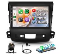 Rimoody Radio de Coche para Mitsubishi Outlander 2/Peugeot 4007/Citroen C-Crosser Inalámbrico Carplay Android Auto You-Tube Vi-Link Bluetooth FM/RDS DSP EQ, 9 Pulgadas Pantalla Táctil Radio USB SWC