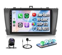 Rimoody Radio de Coche para Toyota Avensis T27 2008-2015 Inalámbrico Carplay Android Auto You-Tube Vi-Link Bluetooth FM/RDS DSP EQ, 9 Pulgadas Pantalla Táctil Radio Mirror Link USB SWC Cámara Trasera