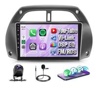 Rimoody Radio de Coche para Toyota RAV4 2001-2006 Inalámbrico Carplay Android Auto You-Tube Vi-Link Bluetooth FM/RDS DSP EQ, 9 Pulgadas Pantalla Táctil Radio Coche Mirror Link USB SWC Cámara Trasera