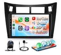 Rimoody Radio de Coche para Toyota Yaris 2005-2011 Inalámbrico Carplay Android Auto You-Tube Vi-Link Bluetooth FM/RDS DSP EQ, 9 Pulgadas Pantalla Táctil Radio Mirror Link USB AUX SWC Cámara Trasera