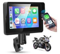 Rimoody Wireless Carplay Motorbike Navi Android Auto, 5 Pulgadas Pantalla Táctil Carplay Portátil para Motos, Radio de Coche para Motos con Airplay/Android Cast/Bluetooth/Navegación/IP67 Impermeable