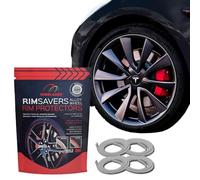 Rimsavers Protector Llantas de Aleación Gris - para Llantas Planas de hasta 24” x 4 | Instalación Sin Herramientas | Protección contra Daños por Bordillos | Accesorio para el Vehículo | 3 Colores