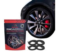 Rimsavers Protector Llantas de Aleación Negro - para Llantas Planas de hasta 24” x 4 | Instalación Sin Herramientas | Protección contra Daños por Bordillos | Accesorio para el Vehículo | 3 Colores