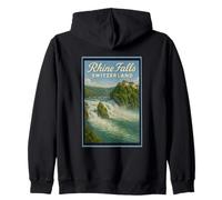 Rin Falls Suiza 50's Vintage Travel Post Art Graphic Sudadera con Capucha