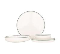 Rinart Juegos de vajilla (Large) - Green Edge - 24 piezas - 6 Personas - Porcelana