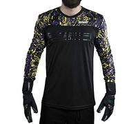 Rinat Camiseta de Portero Aries, Negro/Amarillo, Junior, Unisex, Talla YS