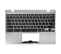 Rinbers Funda superior para reposamuñecas para portátil con montaje de teclado de Estados Unidos de repuesto para Samsung Chromebook 4 XE310XBA XE310XBA-K02 BA98-01976A BA61-03989A - Plata