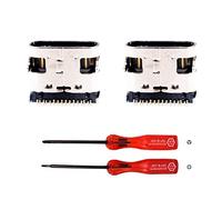 Rinbers Paquete de 2 puertos de carga USB tipo C, enchufe de alimentación de repuesto para Sony Playstation 5 DualSense PS5 controlador inalámbrico con herramientas de apertura