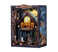Rincón de libro de madera para Halloween, decoración de casa encantada para adolescentes y adultos