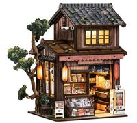Rincón de libros, cuentos de rincón de bricolaje, rompecabezas de madera 3D para adultos, kit de casa de muñecas en miniatura, estilo japonés, decoración de estantería, dioramas, regalo para