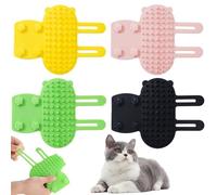 Rincón de Masaje para Gatos, Cepillo de Pared, Peine de Pared para Rincón de Masaje, Al Gato le encanta frotarse la cabeza y el cuerpo, 4 Unidades