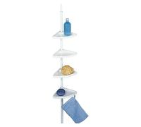Rinconera de ducha telescópica Easy (Ajuste de altura: 78 cm - 265 cm, 4 estantes, Blanco)