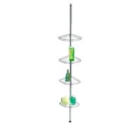 Rinconera de ducha telescópica Prea (Ajuste de altura: 56 cm - 275 cm, 4 Bandejas, Acero inoxidable)