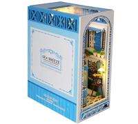 Rincones De Libros,Kit De Rincones De Libros Para Adultos, Kit en miniatura de rincón de libros para casa de muñecas Sea Breeze, Sujetalibros ensamblados creativos, artesanías únicas para estante de m