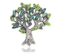 Rinestono Broche de árbol de la suerte Pon para mujeres unisex Exagerados Broches de piedra de nacimiento de la piedra de natal