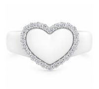 Rinfit Alianza de boda de silicona con piedras para mujer, anillo de corazón con circonita cúbica, diseño pendiente de patente, Size 7, Silicona, Zirconia cúbica