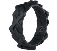 Rinfit - Alianzas de silicona para mujer, diseño y suave para mujer, diseño de patente de EE. UU. (Talla 6, negro #SC03)