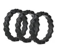 Rinfit Anillo de boda de silicona diseñado para mujer, juego de anillos delgados y apilables. Paquete de 3 anillos. Cómodo, bandas de boda de goma suave., Size 5, Silicona, no conocido,