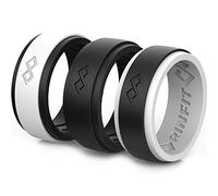 Rinfit - Anillo de Boda de Silicona para Hombre, Paquete de 1 o 3 Anillos. RinfitAir Diseño Transpirable, Goma de Silicona. Anillo de Boda para Hombre, Talla 7 - 14, 8, Set #1