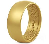 Rinfit Anillo de boda de silicona para hombres. Paquete de anillos 1/4/7. Borde interior con diseño pendiente de patente. Goma de silicona para hombre. Tallas 8-14, Silicona, no conocido