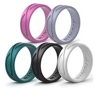 [Rinfit] Anillo de boda de silicona para hombres y mujeres, cómodo anillo de boda duradero de repuesto a juego con diseño de patente de EE. UU, Size 7, Silicona, Sin piedras preciosas
