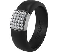 Rinfit Anillo de boda de silicona para mujer, anillo de compromiso para mujer, anillos de promesa para ella con circonitas cúbicas, diseño patentado, Talla 8, Silicona, Zirconia cúbica