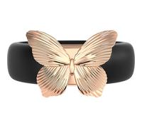 Rinfit Anillo de silicona para mujer con mariposa de acero inoxidable, alianzas de boda de goma, diseño patentado, Size 8, Silicona, Sin piedra preciosa