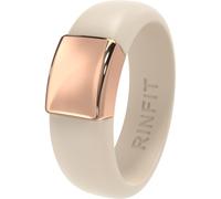 Rinfit Anillo de silicona para mujer con placa de acero inoxidable, Size 8, Silicona, Sin piedra preciosa