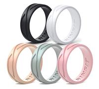 Rinfit Anillos de boda de silicona para hombres y mujeres, cómodos y duraderos de repuesto, conjuntos a juego. Patente de diseño estadounidense, Size 7, Silicona, no conocido