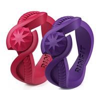 Rinfit Anillos de boda de silicona para mujer. Colección de diamantes redondos diseñados y suaves bandas de compromiso de goma para mujer. Diseño de Estados Unidos.