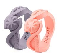 Rinfit Anillos de boda de silicona para mujer. Colección de diamantes redondos diseñados y suaves bandas de compromiso de goma para mujer. Diseño de Estados Unidos.