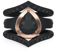 Rinfit Anillos de silicona para mujer, anillos de boda de goma, apilables, juego de anillos de novia con marco de metal, diseño patentado, Size 4, Silicona, Sin piedras preciosas
