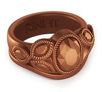 Rinfit Anillos de silicona para mujer, anillos de boda para mujer, anillos de boda de silicona, anillo de goma, colección ovalada y de diamantes de pera, Silicona