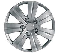 Ring Automotive RWT1 Tapacubos Flare, 4 Unidades | Tapacubos plateados, fáciles de instalar, duraderos, ajuste universal
