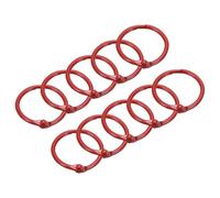 Ring Binder 30Pcs Metal Binding Rings 45mm Loose Leaf Carbon Steel Notebook Book Hoops Key Holder Office Supplie(Red)